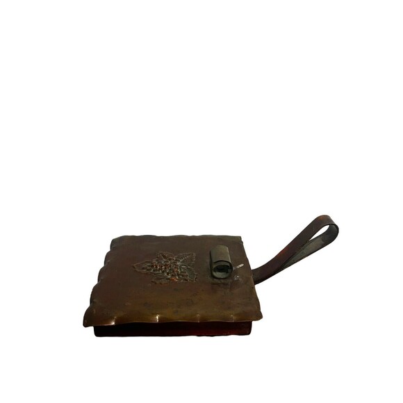 Vtg Drumgold Copper Silent Butler Storage Box Crumb Catcher GRAPE BERRIES 3D - Picture 4 of 8